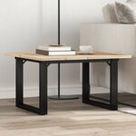 vidaXL Table basse cadre en O 60x60x40 cm bois de pin massif et fonte