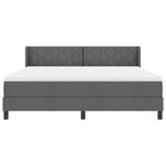vidaXL Lit tapissier avec matelas - Gris foncé  180 x 200 cm  Tissu.