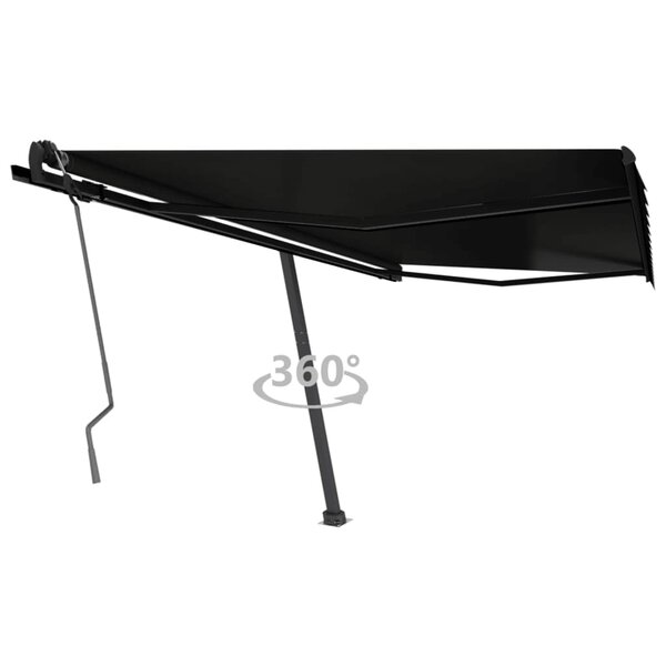 vidaXL Auvent manuel rétractable sur pied 450x350 cm Anthracite