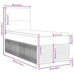 vidaXL Sommier à lattes de lit et matelas Gris foncé 90x190 cm Velours