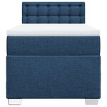 vidaXL Sommier à lattes de lit avec matelas Bleu 90x200 cm Tissu