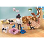 PLAYMOBIL 71744 - Bar à chats avec 6 chats et 3 personnage