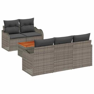 vidaXL Ensemble de canapé de jardin 6 Pièces Gris 55 x 55 x 37 cm