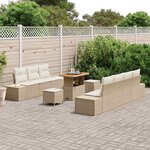 vidaXL Ensemble de canapé de jardin 10 Pièces Beige Poly rotin