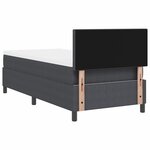 vidaXL Lit à ressorts Manuel Gris foncé et blanc 193 x 90 x 88 cm