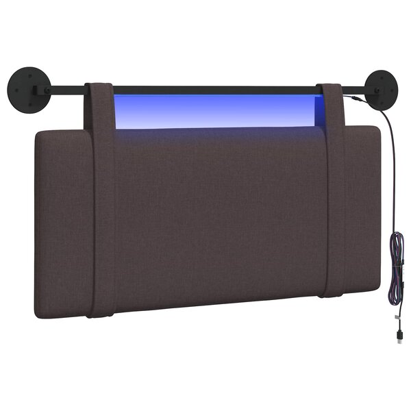 vidaXL Tête de lit suspendue Marron foncé Tissu