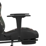 vidaXL Chaise de jeu de massage repose-pied Noir et camouflage Tissu