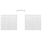 vidaXL Buffet blanc brillant 80x36x75 cm bois d'ingénierie