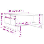 vidaXL Table basse blanc 80x80x36 5 cm bois d'ingénierie