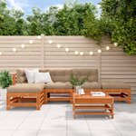 vidaXL Ensemble de salon de jardin 6 Pièces Brun cire Bois de pin massif