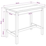 VidaXL Table haute EKAI Noir 112 x 70 x 91 cm Bois de pin massif