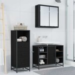 vidaXL Ensemble de mobilier de salle de bain 3 Pièces Chêne noir