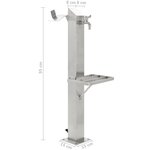 vidaXL Colonne à eau de jardin carrée Acier inoxydable 95 cm