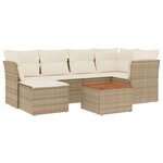 vidaXL Salon de jardin avec coussins 7 Pièces beige résine tressée