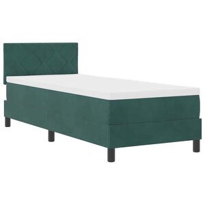 vidaXL Lit à ressorts avec matelas Vert foncé 80 x 200 cm tissu