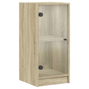 vidaXL Armoire latérale avec portes en verre chêne sonoma 35x37x75 5cm