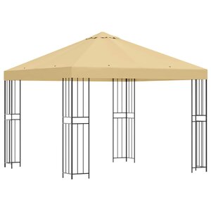 vidaXL Pavillon 3 x 3 m Crème Polyester et Acier 190 gsm