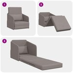 vidaXL Canapé-Lit Taupe 65 x 80 x 83 cm tissu