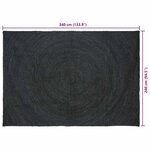 vidaXL Tapis de surface Rectangulaire Gris foncé 240 x 340 cm Jute