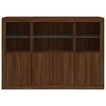 vidaXL Buffets avec lumières LED 3 Pièces chêne brun bois d'ingénierie