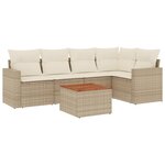vidaXL Salon de jardin avec coussins 6 Pièces beige résine tressée