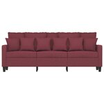 vidaXL Canapé à 3 places Rouge bordeaux 180 cm Tissu