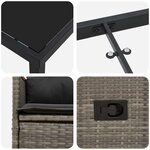 vidaXL Ensemble de salle à manger pour jardin 9 Pièces Gris polyrotin