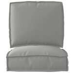 vidaXL Set de coussins de palette 2 Pièces Gris Tissu Oxford