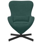 vidaXL Fauteuil œuf Vert foncé Velours