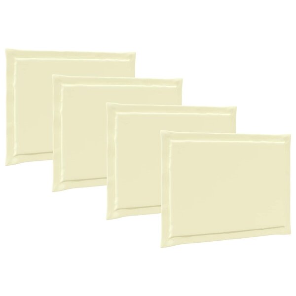 vidaXL Coussins de siège 4 Pièces Crème 47 x 36 x 2 cm Polyester