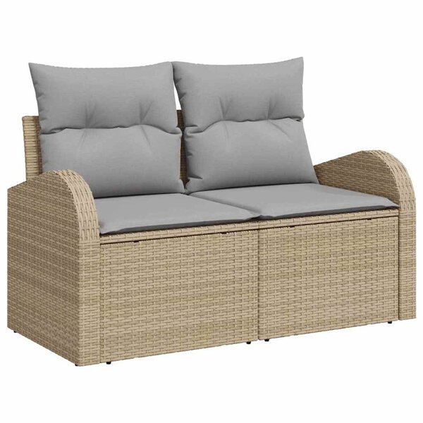 vidaXL Ensemble de canapé de jardin 6 Pièces Beige  Gris 55 x 55 x 37 cm