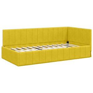 vidaXL Cadre de lit d'angle Jaune 90 cm x 200 cm tissu