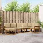 vidaXL Ensemble de canapés d'extérieur 7 pc Naturel et Beige