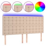 vidaXL Tête de lit à LED Cappuccino 180x5x118/128 cm Similicuir