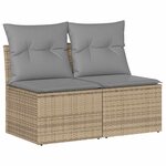 vidaXL Salon de jardin avec coussins 2 Pièces beige résine tressée acacia
