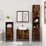 vidaXL Ensemble meubles salle de bain 4 Pièces chêne fumé bois ingénierie