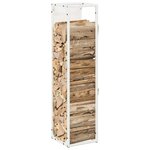 vidaXL Portant de bois chauffage blanc 25x25x100 cm