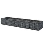 vidaXL Lit surélevé à gabion Acier 360x90x50 cm