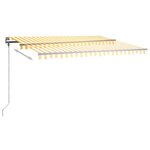 vidaXL Auvent manuel rétractable avec LED 400x300 cm Jaune et blanc