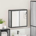 vidaXL Armoire à miroir de salle de bain sonoma gris bois d’ingénierie