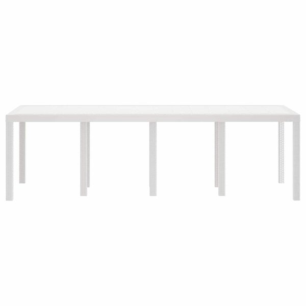 vidaXL Table de jardin pour repas Blanc 250 x 100 x 73 cm polyrotin