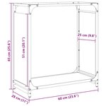 vidaXL Portant de bois chauffage anthracite 60x28x65 cm
