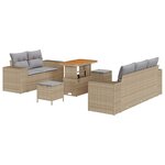vidaXL Ensemble de canapé de jardin 8 Pièces Beige polyrotin