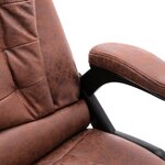 Chaise fauteuil siège de bureau informatique étude de massage clair similicuir daim brun 02_0024012