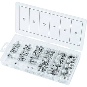 Ks tools assortiment d'écrous métriques m3-m10 150pièces acier inoxydable