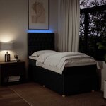 vidaXL Sommier à lattes de lit avec matelas Noir 90x190 cm Tissu