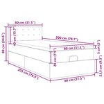 vidaXL Cadre de lit ottoman avec matelas noir 80x200 cm tissu