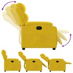 vidaXL Fauteuil inclinable jaune velours