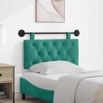 vidaXL Tête de lit suspendue Turquoise Velours