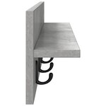 vidaXL Porte-manteau mural avec étagère Gris béton 80 x 10.5 x 18 cm
